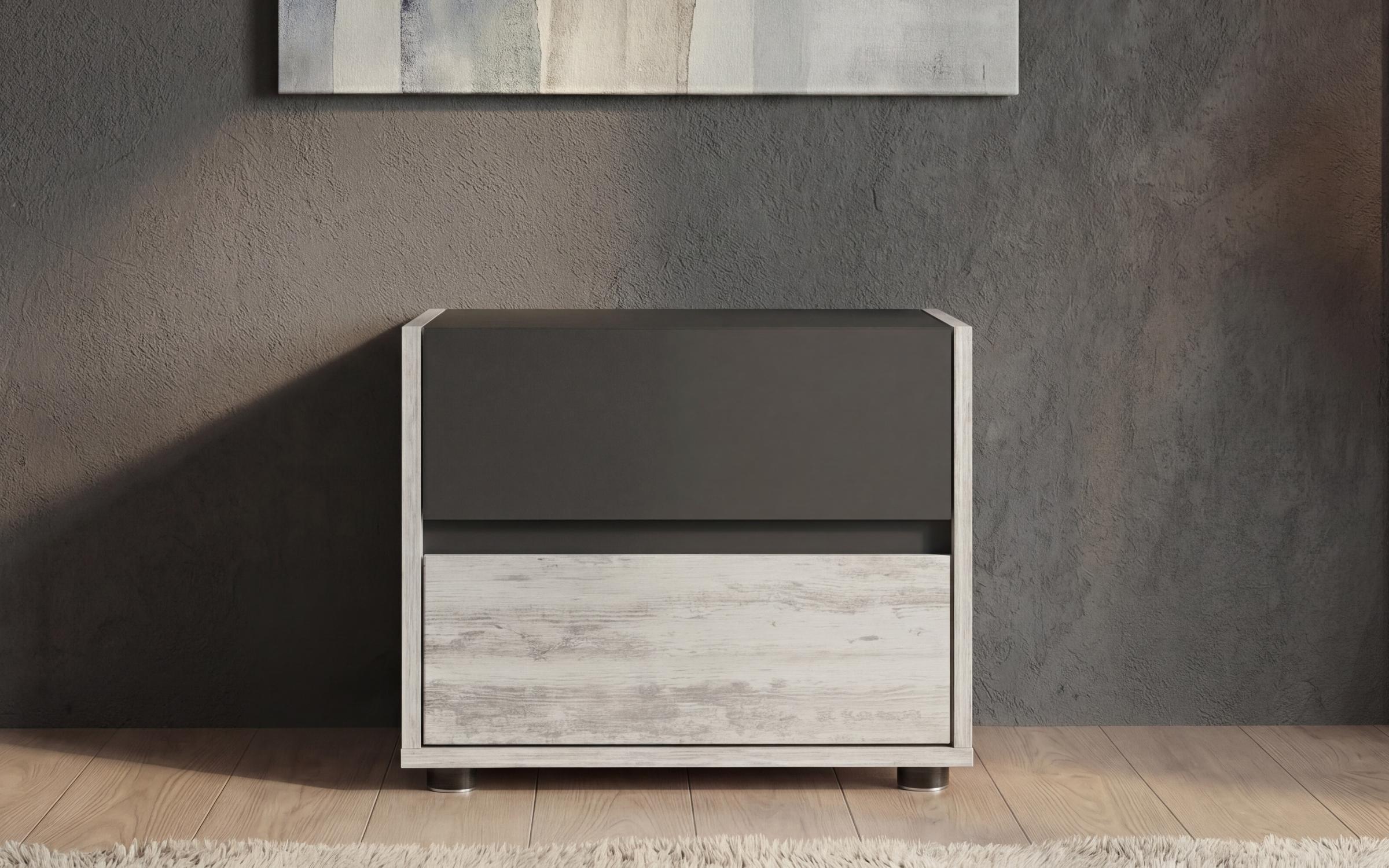 Nightstand Prestige, Antique oak + anthracite matt  3